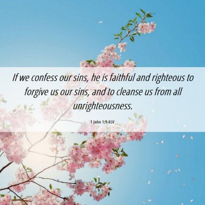 Picture 06 - 1 John 1:9 ASV - If we confess our sins, he is faithful and - Bible Verse Picture