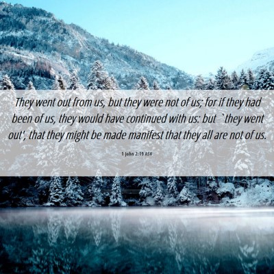 Picture 06 - 1 John 2:19 ASV - They went out from us, but they were not of us; - Bible Verse Picture
