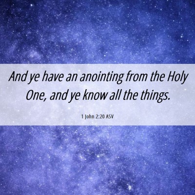Picture 06 - 1 John 2:20 ASV - And ye have an anointing from the Holy One, and - Bible Verse Picture