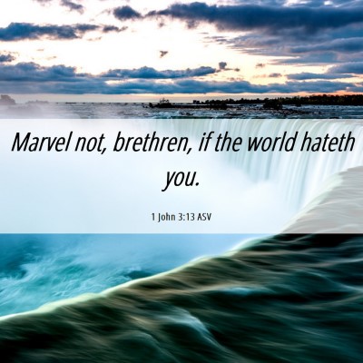Picture 06 - 1 John 3:13 ASV - Marvel not, brethren, if the world hateth - Bible Verse Picture