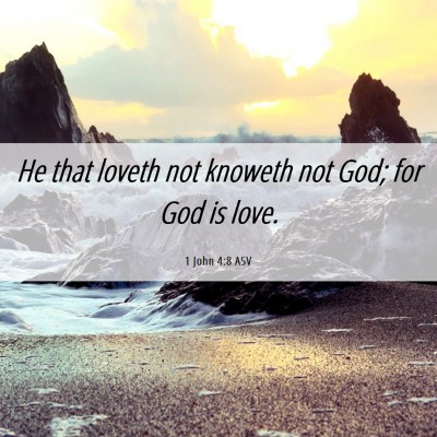 Picture 06 - 1 John 4:8 ASV - He that loveth not knoweth not God; for God is - Bible Verse Picture