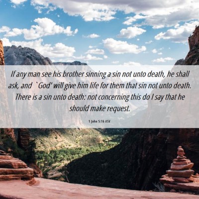 Picture 06 - 1 John 5:16 ASV - If any man see his brother sinning a sin not unto - Bible Verse Picture