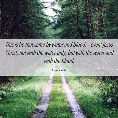 Picture 06 - 1 John 5:6 ASV - This is he that came by water and blood, `even' - Bible Verse Picture