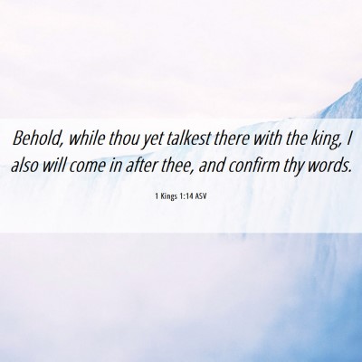 Picture 06 - 1 Kings 1:14 ASV - Behold, while thou yet talkest there with the - Bible Verse Picture