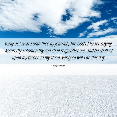 Picture 06 - 1 Kings 1:30 ASV - verily as I sware unto thee by Jehovah, the God - Bible Verse Picture