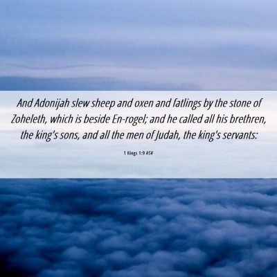 Picture 06 - 1 Kings 1:9 ASV - And Adonijah slew sheep and oxen and fatlings by - Bible Verse Picture