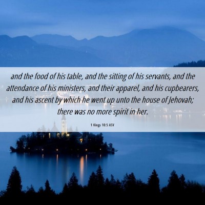 Picture 06 - 1 Kings 10:5 ASV - and the food of his table, and the sitting of his - Bible Verse Picture