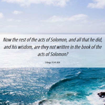 Picture 06 - 1 Kings 11:41 ASV - Now the rest of the acts of Solomon, and all that - Bible Verse Picture