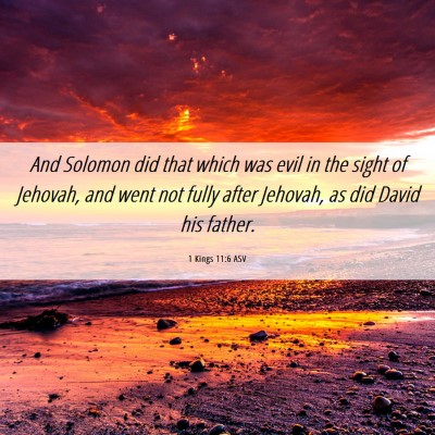 Picture 06 - 1 Kings 11:6 ASV - And Solomon did that which was evil in the sight - Bible Verse Picture
