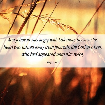 Picture 06 - 1 Kings 11:9 ASV - And Jehovah was angry with Solomon, because his - Bible Verse Picture