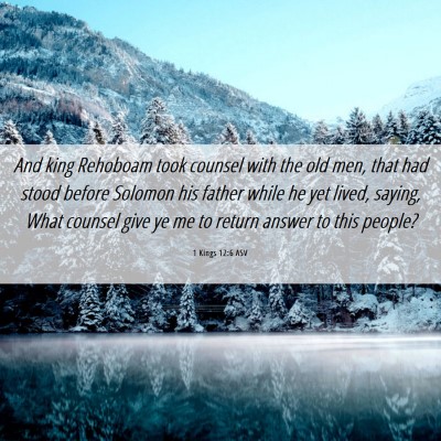 Picture 06 - 1 Kings 12:6 ASV - And king Rehoboam took counsel with the old men, - Bible Verse Picture