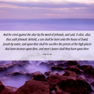 Picture 06 - 1 Kings 13:2 ASV - And he cried against the altar by the word of - Bible Verse Picture