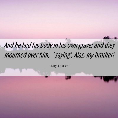 Picture 06 - 1 Kings 13:30 ASV - And he laid his body in his own grave; and they - Bible Verse Picture