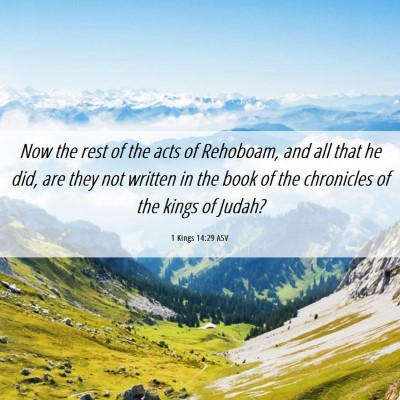Picture 06 - 1 Kings 14:29 ASV - Now the rest of the acts of Rehoboam, and all - Bible Verse Picture