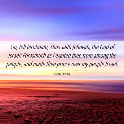 Picture 06 - 1 Kings 14:7 ASV - Go, tell Jeroboam, Thus saith Jehovah, the God of - Bible Verse Picture