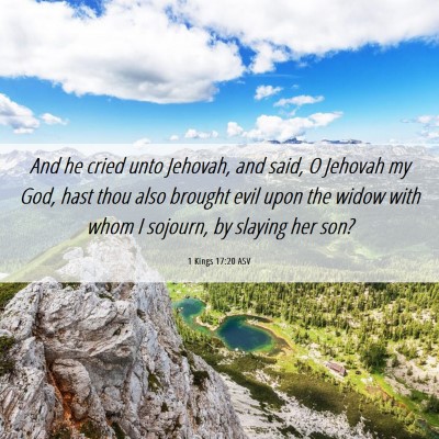 Picture 06 - 1 Kings 17:20 ASV - And he cried unto Jehovah, and said, O Jehovah my - Bible Verse Picture