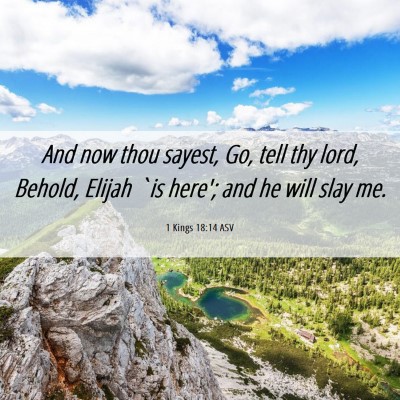 Picture 06 - 1 Kings 18:14 ASV - And now thou sayest, Go, tell thy lord, Behold, - Bible Verse Picture