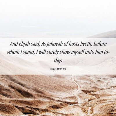 Picture 06 - 1 Kings 18:15 ASV - And Elijah said, As Jehovah of hosts liveth, - Bible Verse Picture