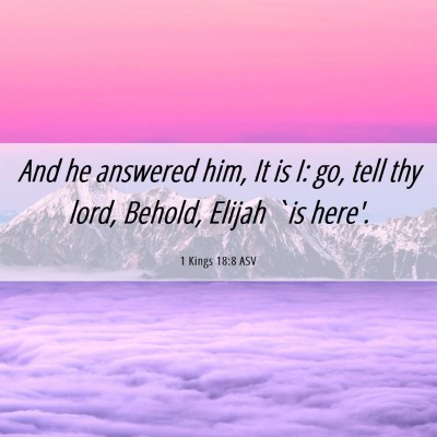 Picture 06 - 1 Kings 18:8 ASV - And he answered him, It is I: go, tell thy lord, - Bible Verse Picture