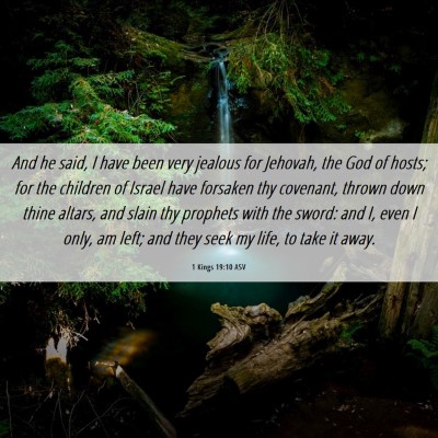 Picture 06 - 1 Kings 19:10 ASV - And he said, I have been very jealous for - Bible Verse Picture