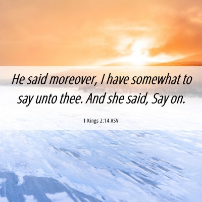 Picture 06 - 1 Kings 2:14 ASV - He said moreover, I have somewhat to say unto - Bible Verse Picture