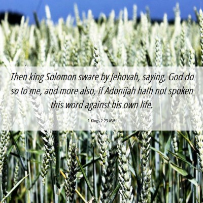 Picture 06 - 1 Kings 2:23 ASV - Then king Solomon sware by Jehovah, saying, God - Bible Verse Picture