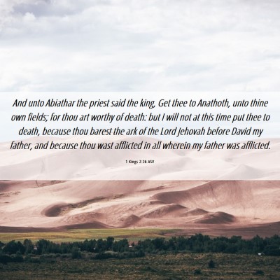 Picture 06 - 1 Kings 2:26 ASV - And unto Abiathar the priest said the king, Get - Bible Verse Picture