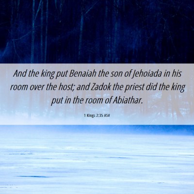 Picture 06 - 1 Kings 2:35 ASV - And the king put Benaiah the son of Jehoiada in - Bible Verse Picture