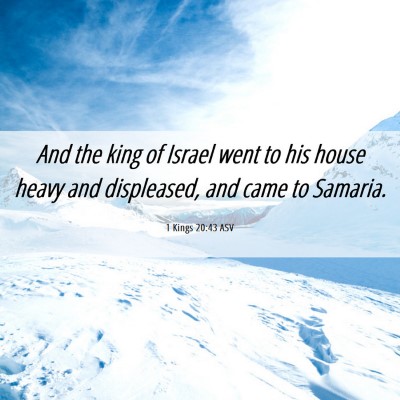 Picture 06 - 1 Kings 20:43 ASV - And the king of Israel went to his house heavy - Bible Verse Picture