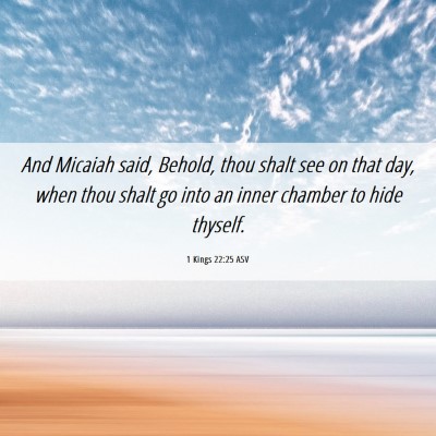 Picture 06 - 1 Kings 22:25 ASV - And Micaiah said, Behold, thou shalt see on that - Bible Verse Picture
