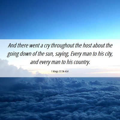 Picture 06 - 1 Kings 22:36 ASV - And there went a cry throughout the host about - Bible Verse Picture