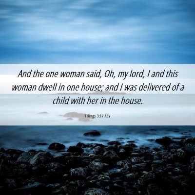 Picture 06 - 1 Kings 3:17 ASV - And the one woman said, Oh, my lord, I and this - Bible Verse Picture