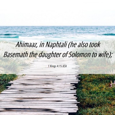 Picture 06 - 1 Kings 4:15 ASV - Ahimaaz, in Naphtali (he also took Basemath the - Bible Verse Picture