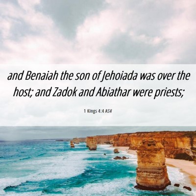 Picture 06 - 1 Kings 4:4 ASV - and Benaiah the son of Jehoiada was over the - Bible Verse Picture