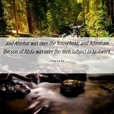 Picture 06 - 1 Kings 4:6 ASV - and Ahishar was over the household; and Adoniram - Bible Verse Picture