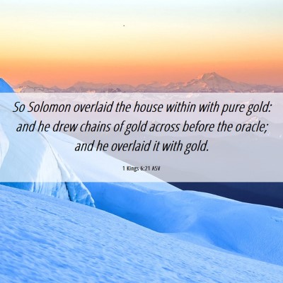 Picture 06 - 1 Kings 6:21 ASV - So Solomon overlaid the house within with pure - Bible Verse Picture