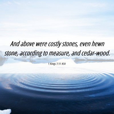 Picture 06 - 1 Kings 7:11 ASV - And above were costly stones, even hewn stone, - Bible Verse Picture