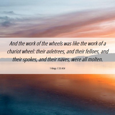 Picture 06 - 1 Kings 7:33 ASV - And the work of the wheels was like the work of a - Bible Verse Picture