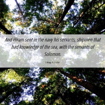 Picture 06 - 1 Kings 9:27 ASV - And Hiram sent in the navy his servants, shipmen - Bible Verse Picture