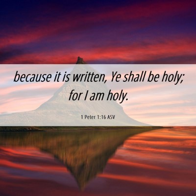 Picture 06 - 1 Peter 1:16 ASV - because it is written, Ye shall be holy; for I am - Bible Verse Picture