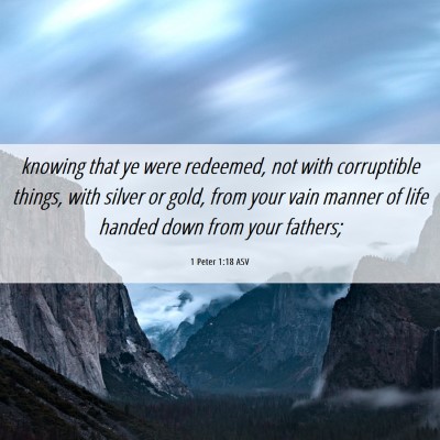 Picture 06 - 1 Peter 1:18 ASV - knowing that ye were redeemed, not with - Bible Verse Picture