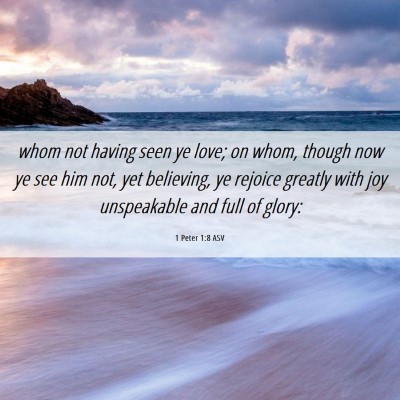 Picture 06 - 1 Peter 1:8 ASV - whom not having seen ye love; on whom, though now - Bible Verse Picture