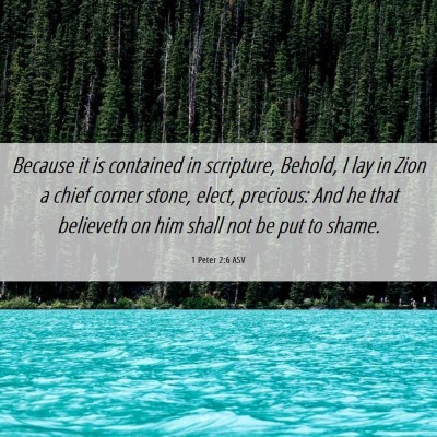 Picture 06 - 1 Peter 2:6 ASV - Because it is contained in scripture, Behold, I - Bible Verse Picture