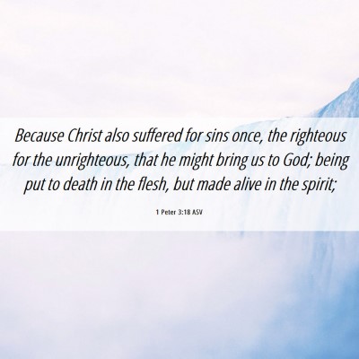 Picture 06 - 1 Peter 3:18 ASV - Because Christ also suffered for sins once, the - Bible Verse Picture