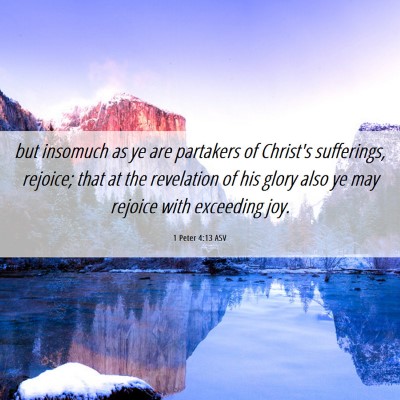 Picture 06 - 1 Peter 4:13 ASV - but insomuch as ye are partakers of Christ's - Bible Verse Picture