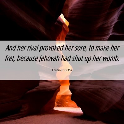Picture 06 - 1 Samuel 1:6 ASV - And her rival provoked her sore, to make her - Bible Verse Picture
