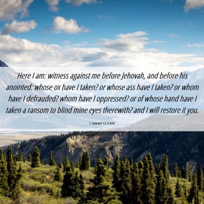 Picture 06 - 1 Samuel 12:3 ASV - Here I am: witness against me before Jehovah, and - Bible Verse Picture