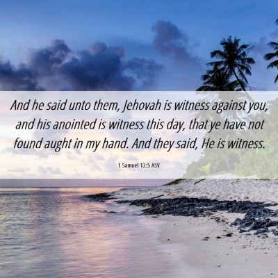 Picture 06 - 1 Samuel 12:5 ASV - And he said unto them, Jehovah is witness against - Bible Verse Picture