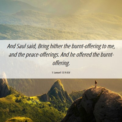 Picture 06 - 1 Samuel 13:9 ASV - And Saul said, Bring hither the burnt-offering to - Bible Verse Picture