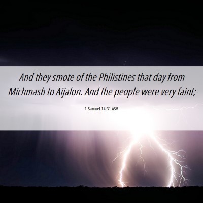 Picture 06 - 1 Samuel 14:31 ASV - And they smote of the Philistines that day from - Bible Verse Picture